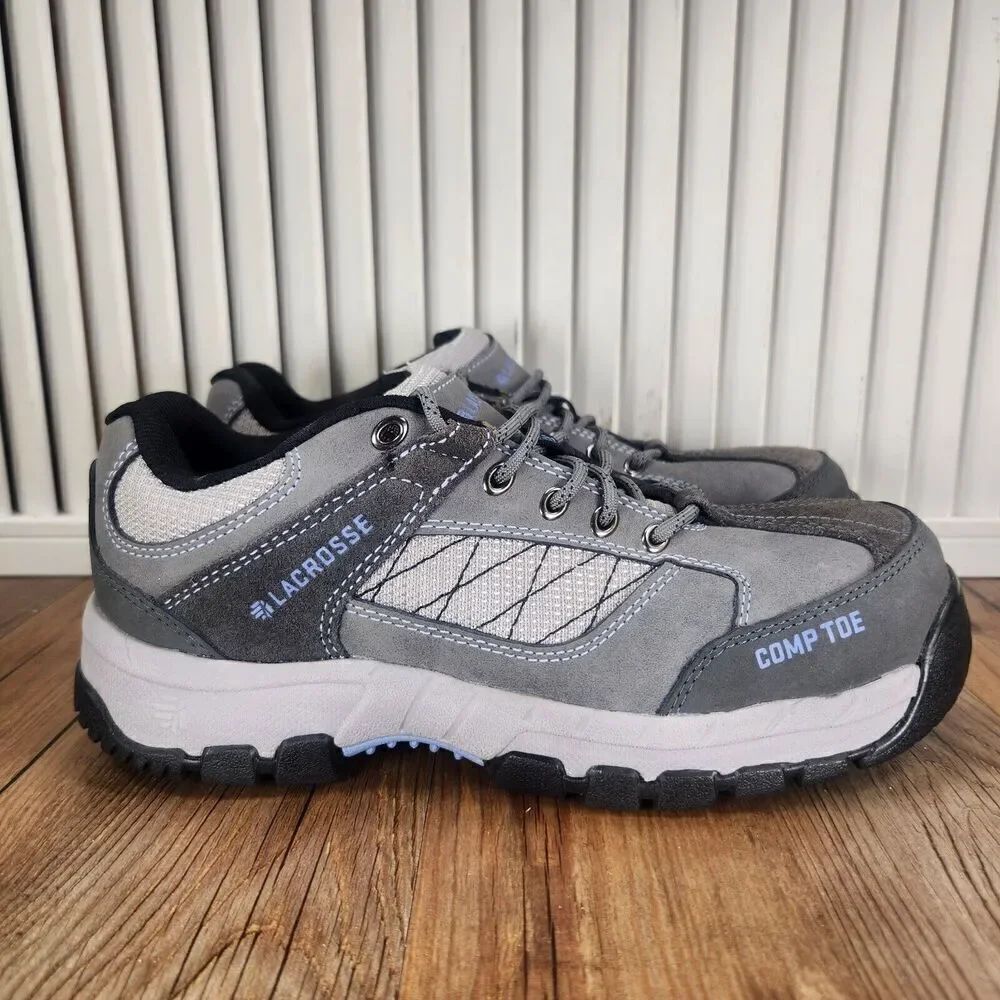 Womens 6.5 LaCrosse Quickness 3" Vapor Gray Blue EH Composite Toe Low Work Shoes